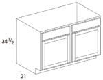 Vanity Sink Base Cabinet Double Doors with Center Stile, Two False Drawer Panels 48W x 34.5H x 21D (3919314)