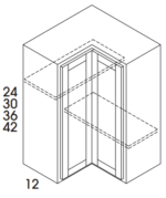 Wall Easy Reach Cabinet Bifold Doors, Two Shelves 24W x 30H x 12D (3919351)